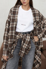 Vintage Plaid Relaxed Fit Blouse