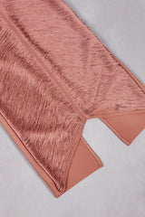 Fringe Halter High Slit Maxi Dress