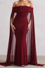 Strapless Cape Long Formal Dress XS / Red
