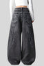 Wing Embroidered Baggy Wide Leg Jeans