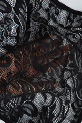 Lace Halter Backless Tie Front Crop Top Bodycon Sheer Skirt Set