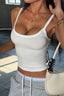 White Simple Basic Cami Tank Top