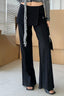 Faux Two Piece Skirt Overlay Flare Pants