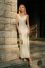 Solid Satin Cami Backless Maxi Dress White / S