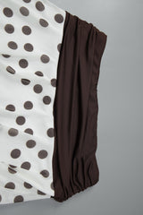 Polka Dot Sleeveless Crop Top High Waist Contrast Skirt Set