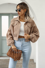 Button Up Corduroy Short Jacket