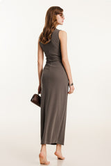 Slim Fitted Knit Tank Sweater Dress