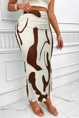 Zebra Print High Waist Bodycon Mermaid Maxi Skirt