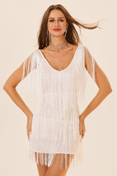 Plus Size Sleeveless Tassel Mini Dress