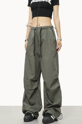 Relaxed Fit Drawstring Waist Cargo Pants