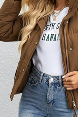 Short Stand Collar Puffer Coat coats