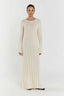 Solid A Line Maxi Sweater Dress S / Beige