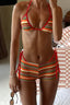 Striped Boyshort High Waist Three Piece Swim Set