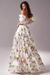 Off Shoulder Flowy Elegant Long Prom Dress