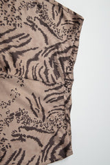 Sexy Tiger Print Cutout Backless Halter Top Shorts Set