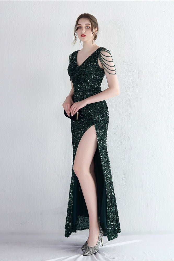 Statement Bead Mermaid Gown Formal Dress