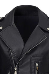 Short PU Leather Zip Jacket