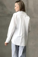 Relaxed Fit Striped Long Sleeve Blouse