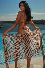 Sexy Tie Dye Low Rise Halter Triangle Bikini Set