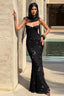 Backless Floral Tie-Up Maxi Dress S / Black