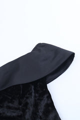 Sexy Off Shoulder Backless Velvet Bodycon Mini Dress