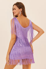 Plus Size Sleeveless Tassel Mini Dress