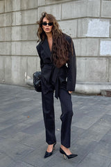Longline Structured Two Piece Blazer Pants Set