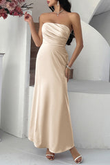 Solid Bustier Bodycon Gown Formal Dress