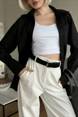 Versatile Lapel Collar Blouse