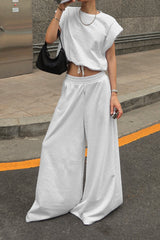 Sleeveless Vest Top Wide Leg Pants Set