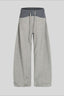 Plaid Panel Barrel Leg Sweatpants