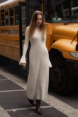 Elegant Collared Knit Sweater Dress