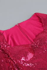 Daria Sequin Stylish Feather Mini Dress