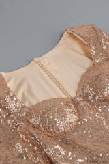 Daria Sequin Stylish Feather Mini Dress