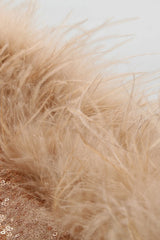 Daria Sequin Stylish Feather Mini Dress