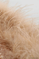Daria Sequin Stylish Feather Mini Dress