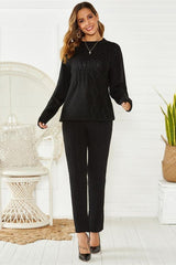 Cable Knit Wool Slim Fit Stretch Knit Pants