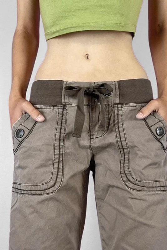 Multi Pocket Low Waist Bootcut Jeans