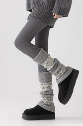 Patterned Cable Knit Leg Warmers