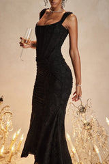 Stretch Mesh Jacquard Mermaid Formal Dress