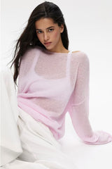 Sheer Mesh Lace Knit Sweater