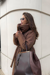 Long Stand Collar Puffer Jacket