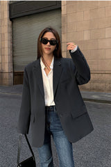 Black Slouchy Retro Style Blazer