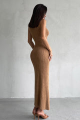 Sleeveless Turtleneck Knit Sweater Dress