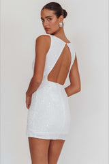 Backless Sleeveless Sequin Mini Dress