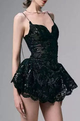 Lace Spaghetti Strap Mini Dress