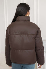 Cropped Stand Collar Puffer Jacket