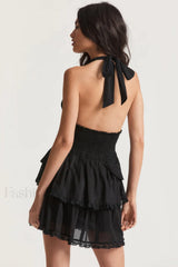 Deanna Floral Stylish Halter Dress