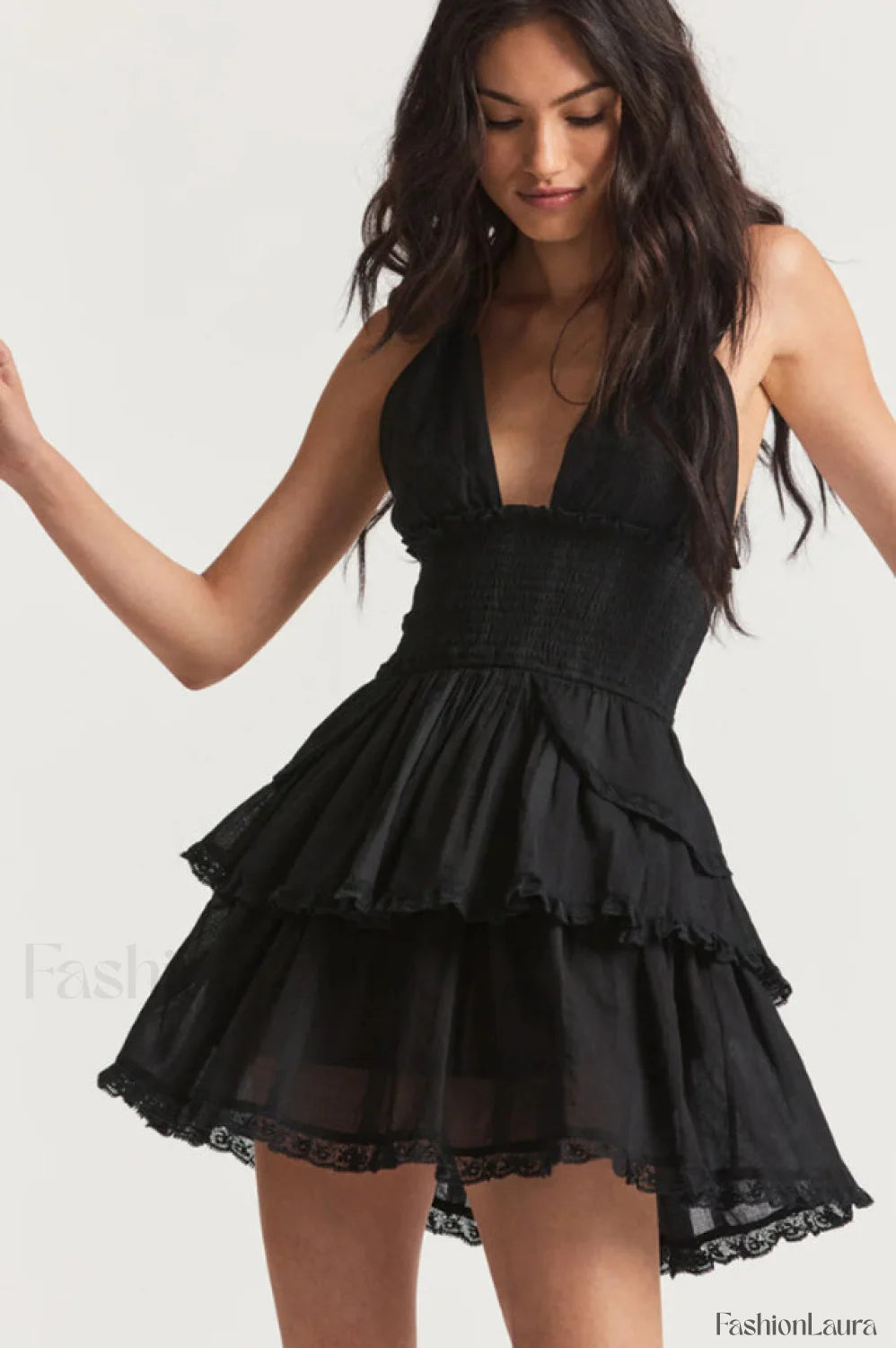 Deanna Floral Stylish Halter Dress
