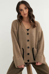 Color Block Pocket Cardigan